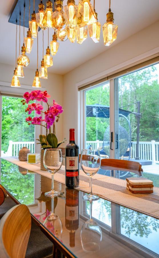 Mountain Blue Vista - Luxury Retreat Near Ski Resorts With Pond, Firepit And Hot Tub Windham Kültér fotó