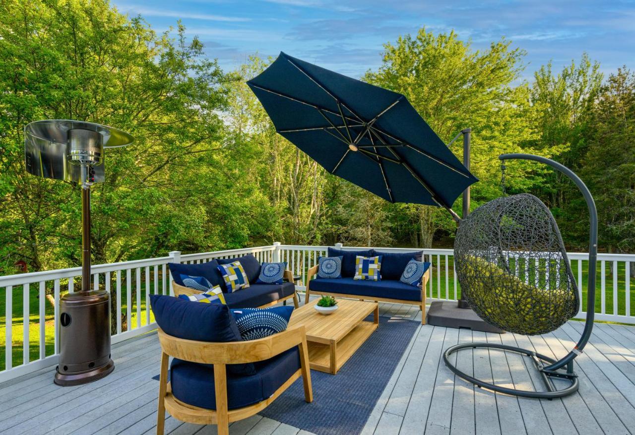 Mountain Blue Vista - Luxury Retreat Near Ski Resorts With Pond, Firepit And Hot Tub Windham Kültér fotó